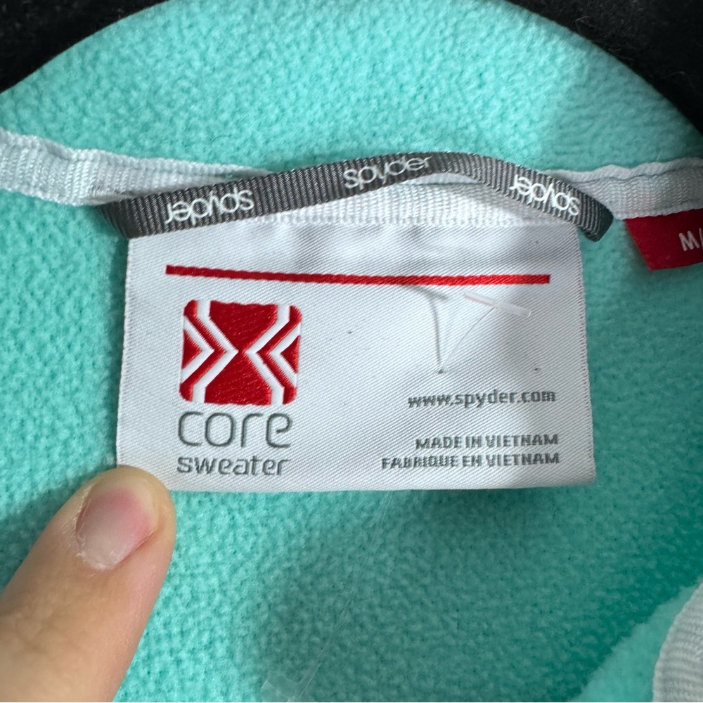Spyder Core Sweater Fleece Jacket Medium Aqua Full Zip Performance - Picture 3 of 8
